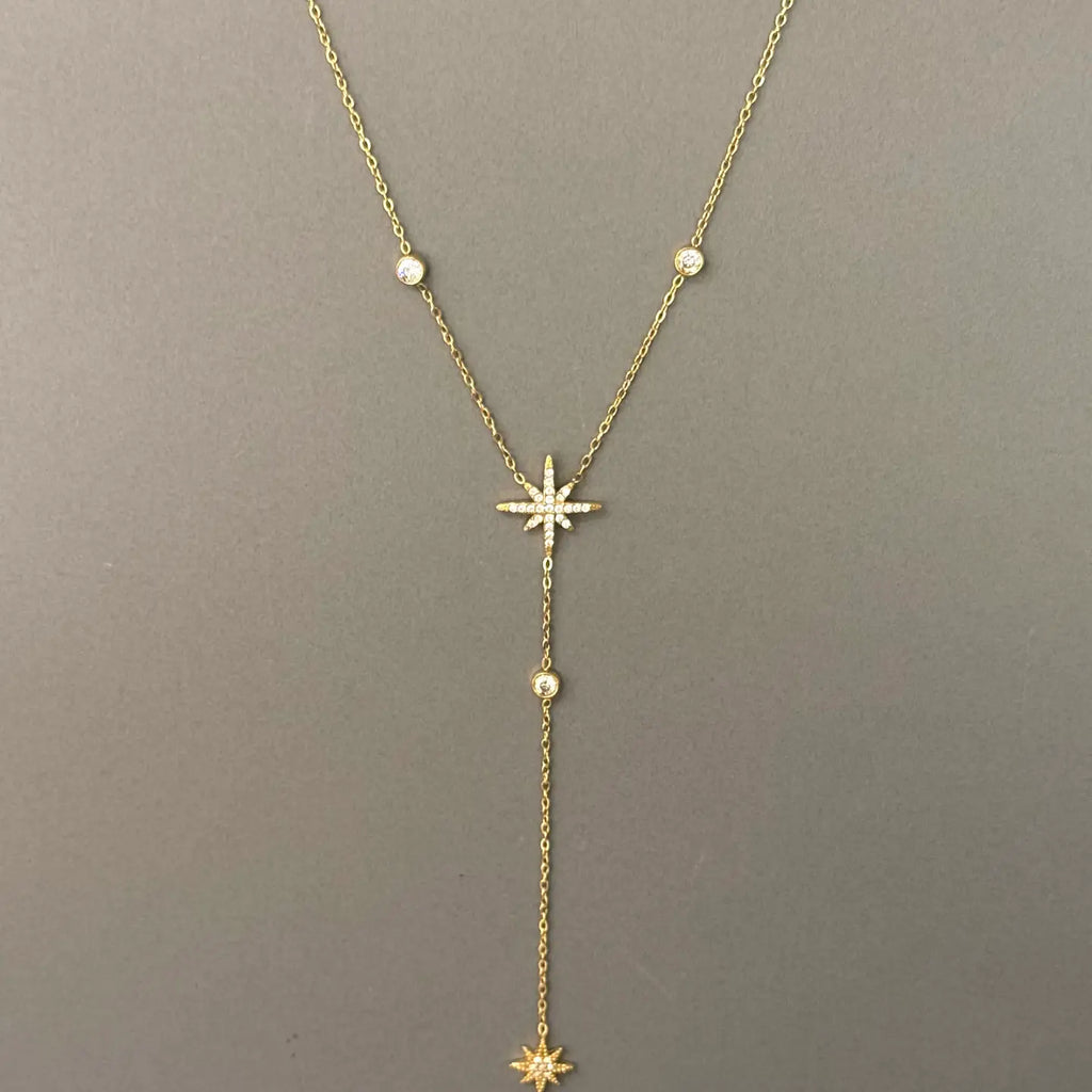 Fineline Northern Star Ketting met Zirconium - Goud
