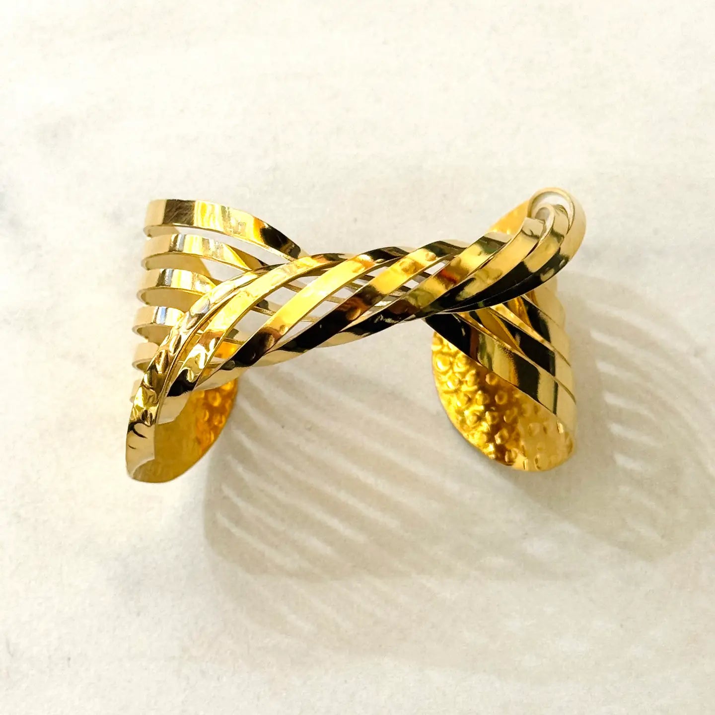 Gevlochten Cuff Armband - Goud