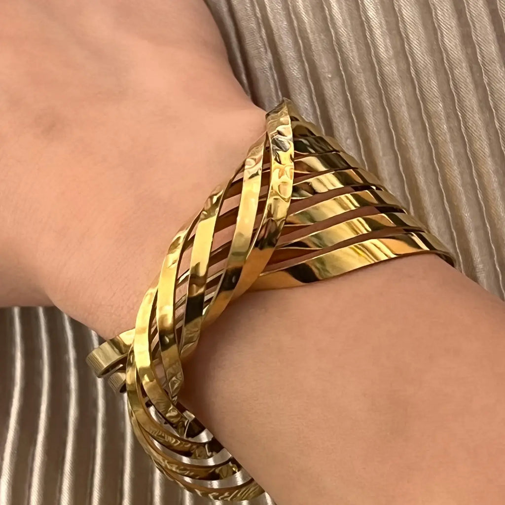 Gevlochten Cuff Armband - Goud