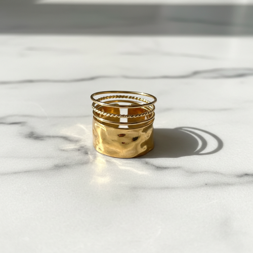 Baslijn Roestvrijstalen Ring op marmer