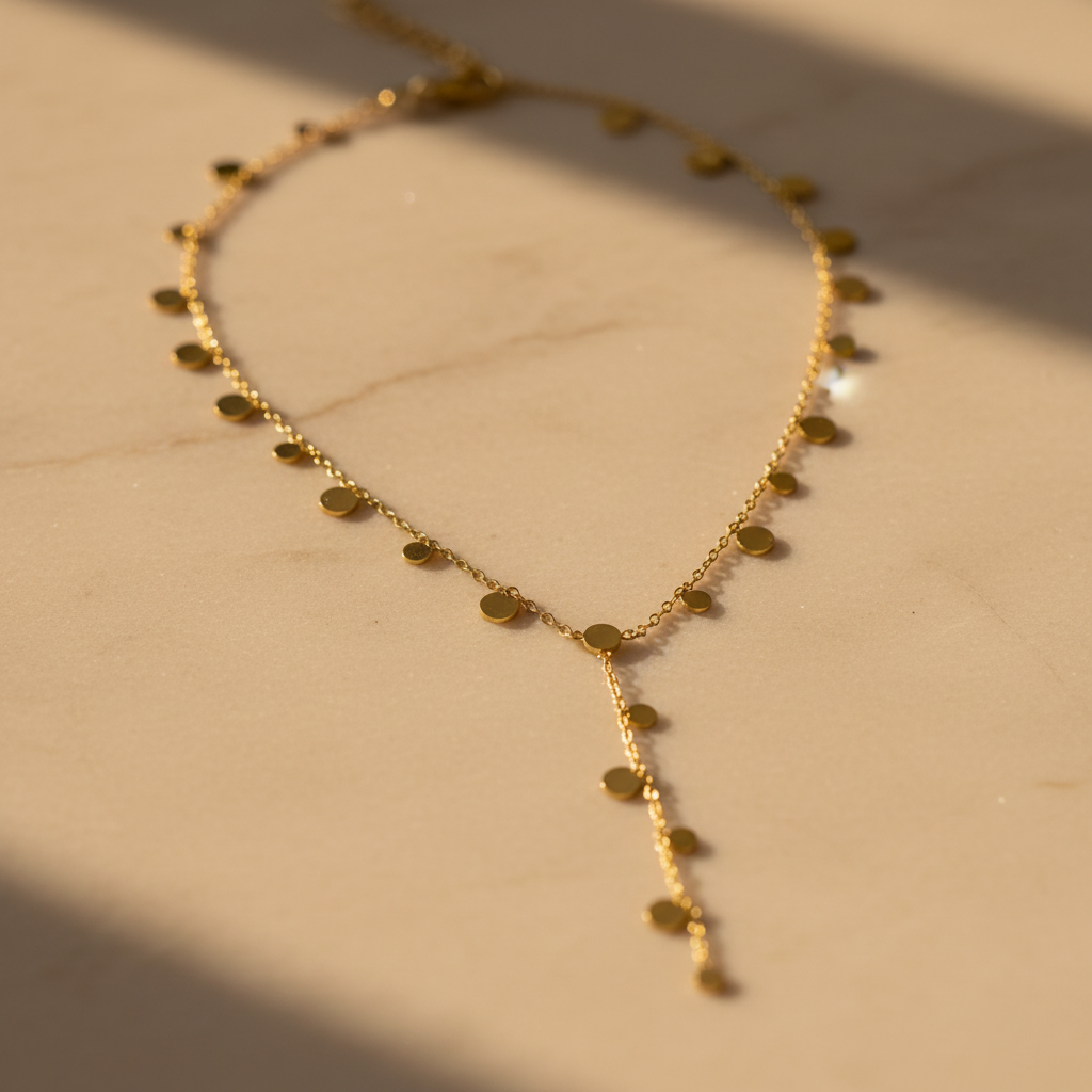 Bewerkte ketting met muntjes productfoto