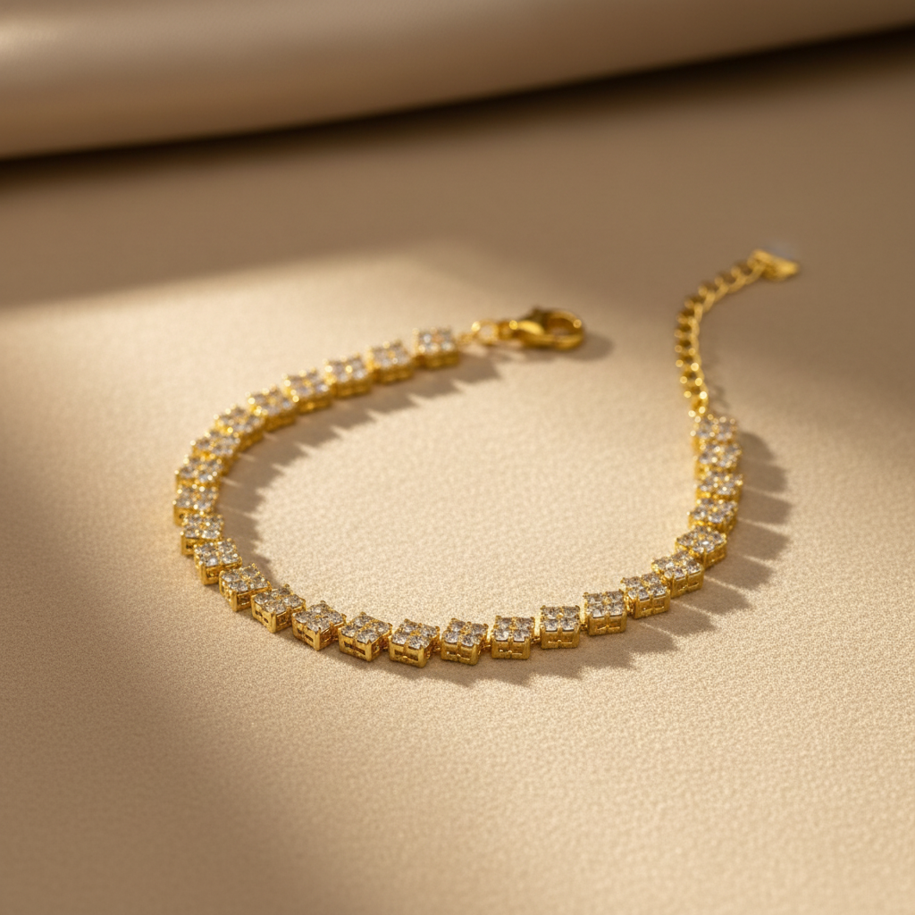 Bewerkte tennisarmband productfoto