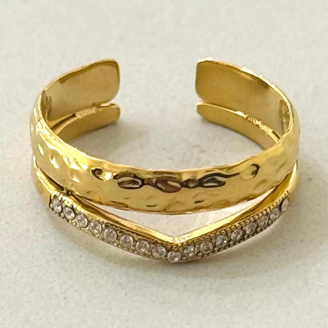 Urselle Dubbele Ring met Zirkoniumstenen