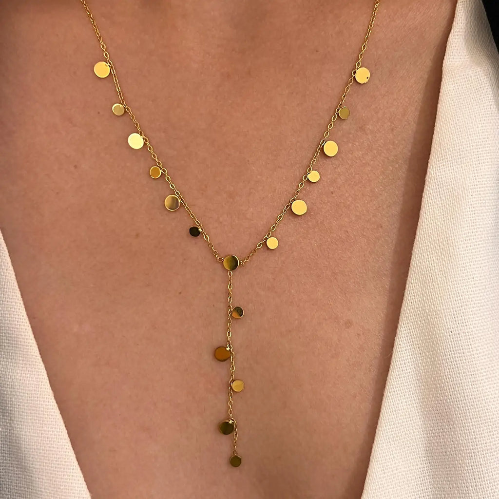 Ketting met Muntjes - Goud Y-Drop