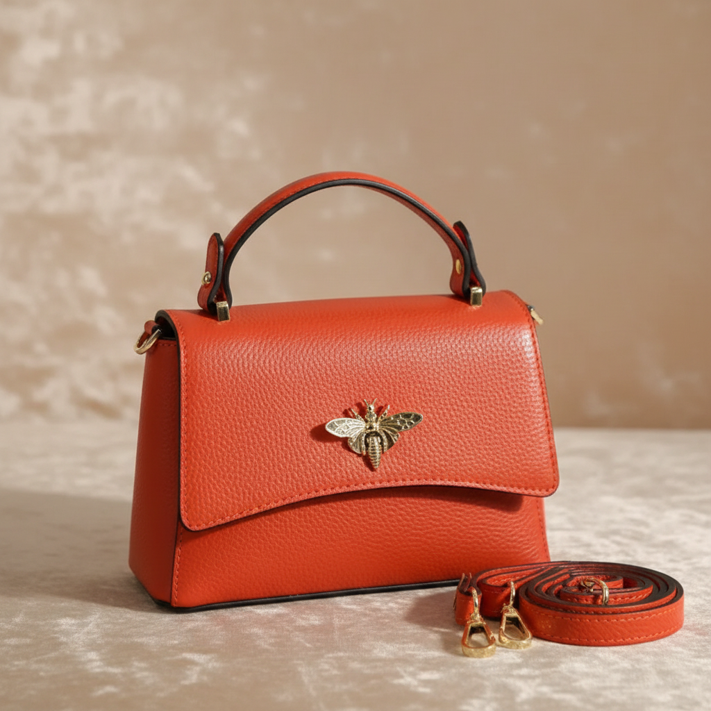 Oranje tas met crossbody riem - bijgesneden